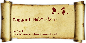 Magyari Hümér névjegykártya